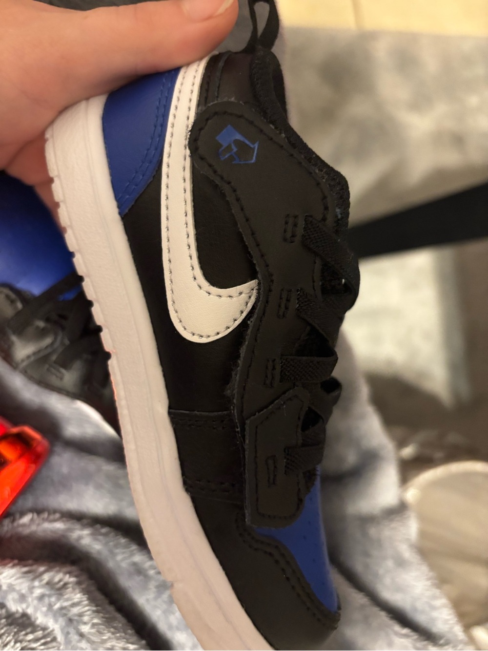 Jordan Kids Black, Blue & White Low-Top Sneakers